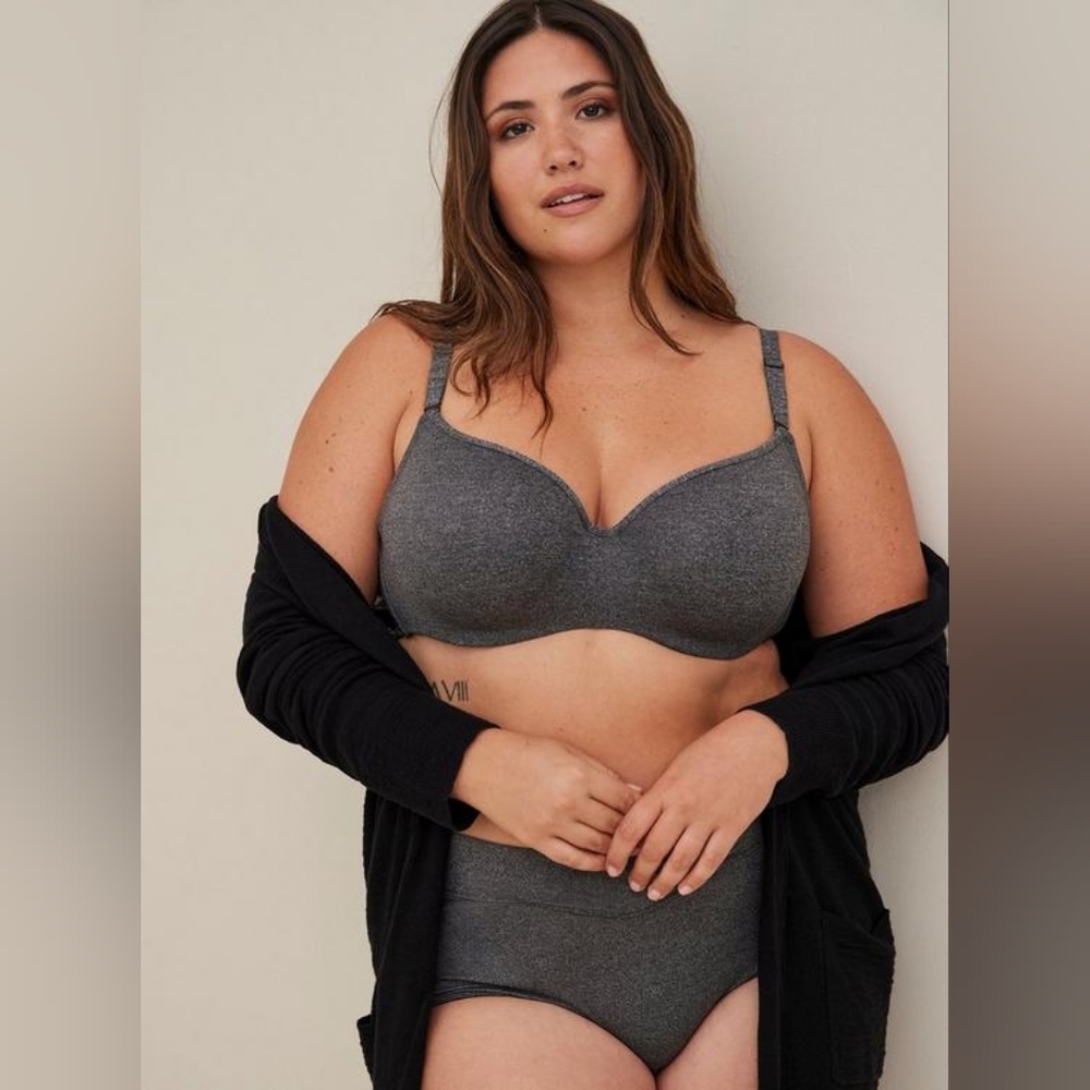 Torrid Full-Coverage Balconette Lightly Lined Heather 360° Back Smoothing™ Bra - Picture 2 of 11